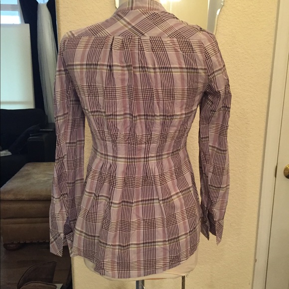 Pins and needles purple plaid button up top s - Picture 5 of 7
